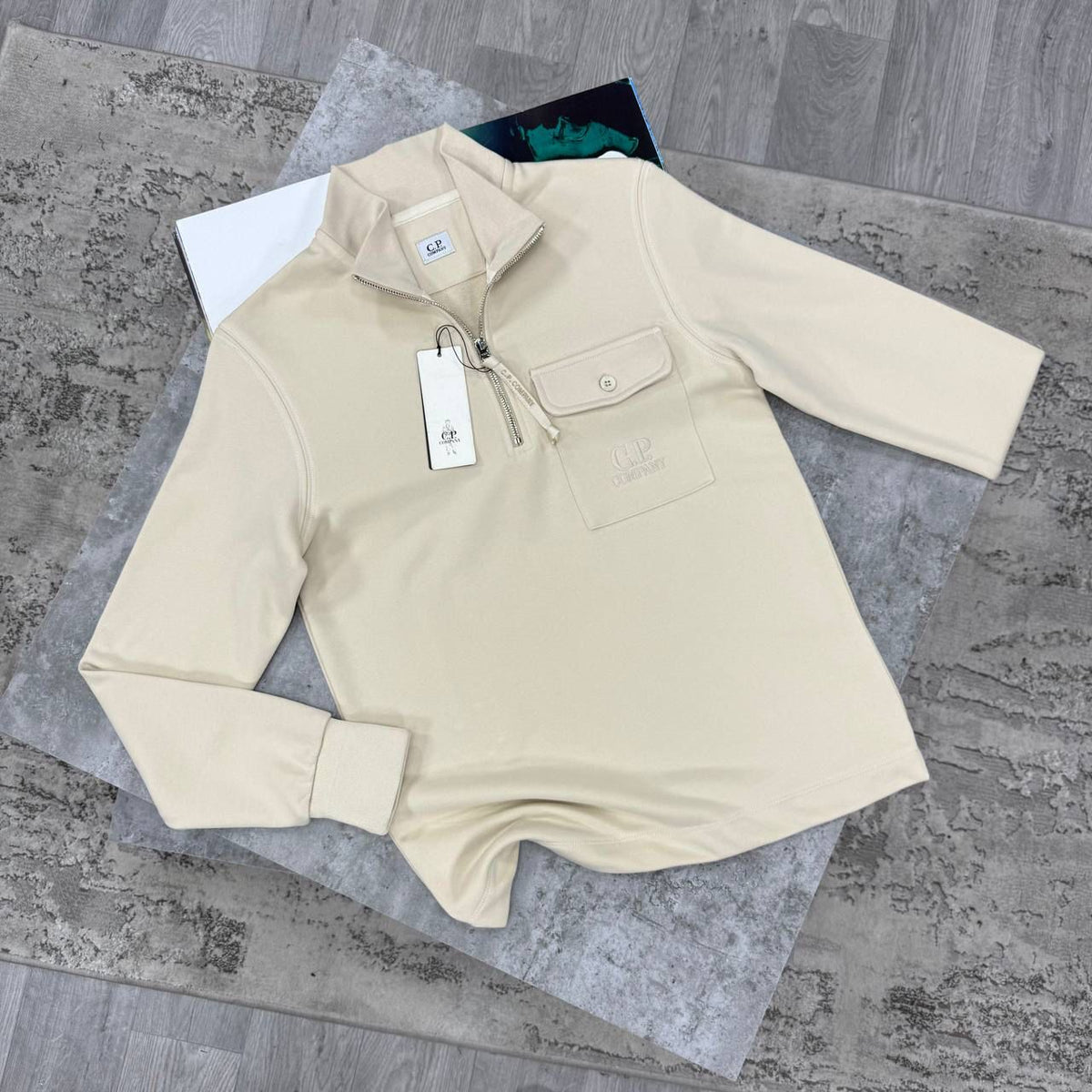 CP HALF ZIP JUMPER - BEIGE