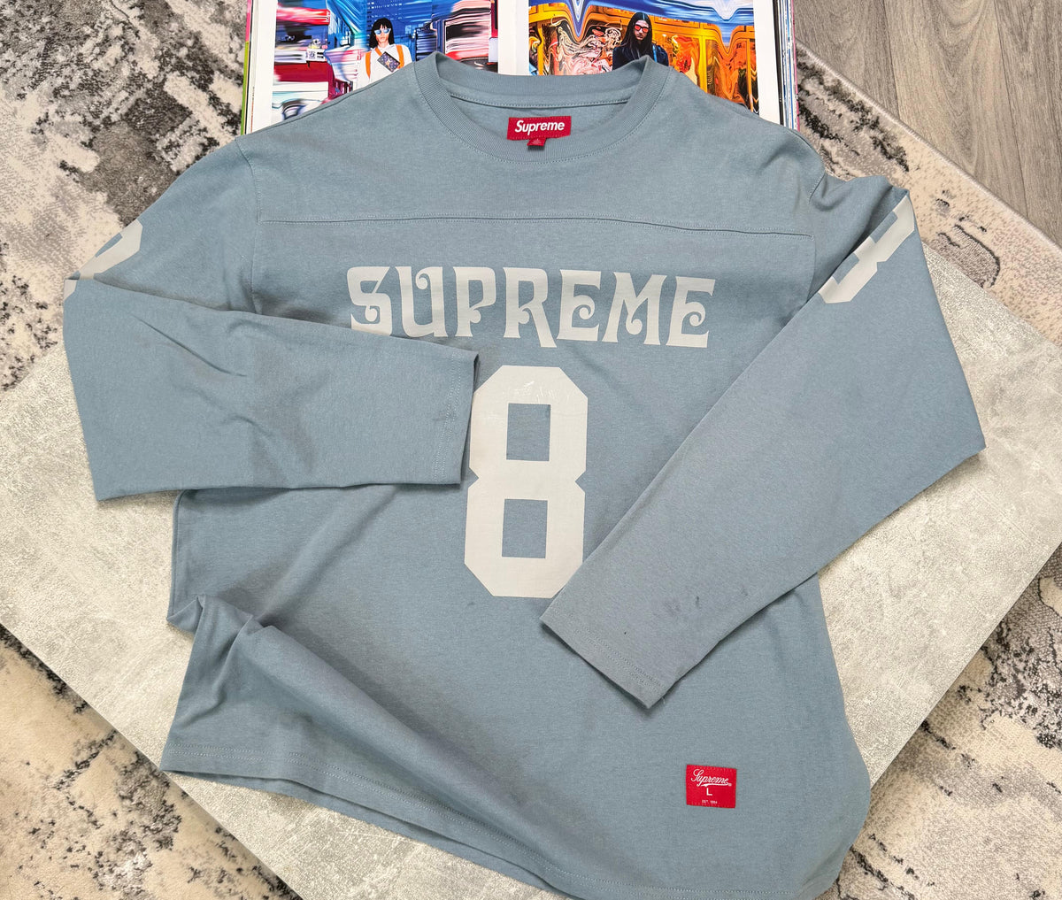 SUP LONG SLEEVE T SHIRT - PALE BLUE