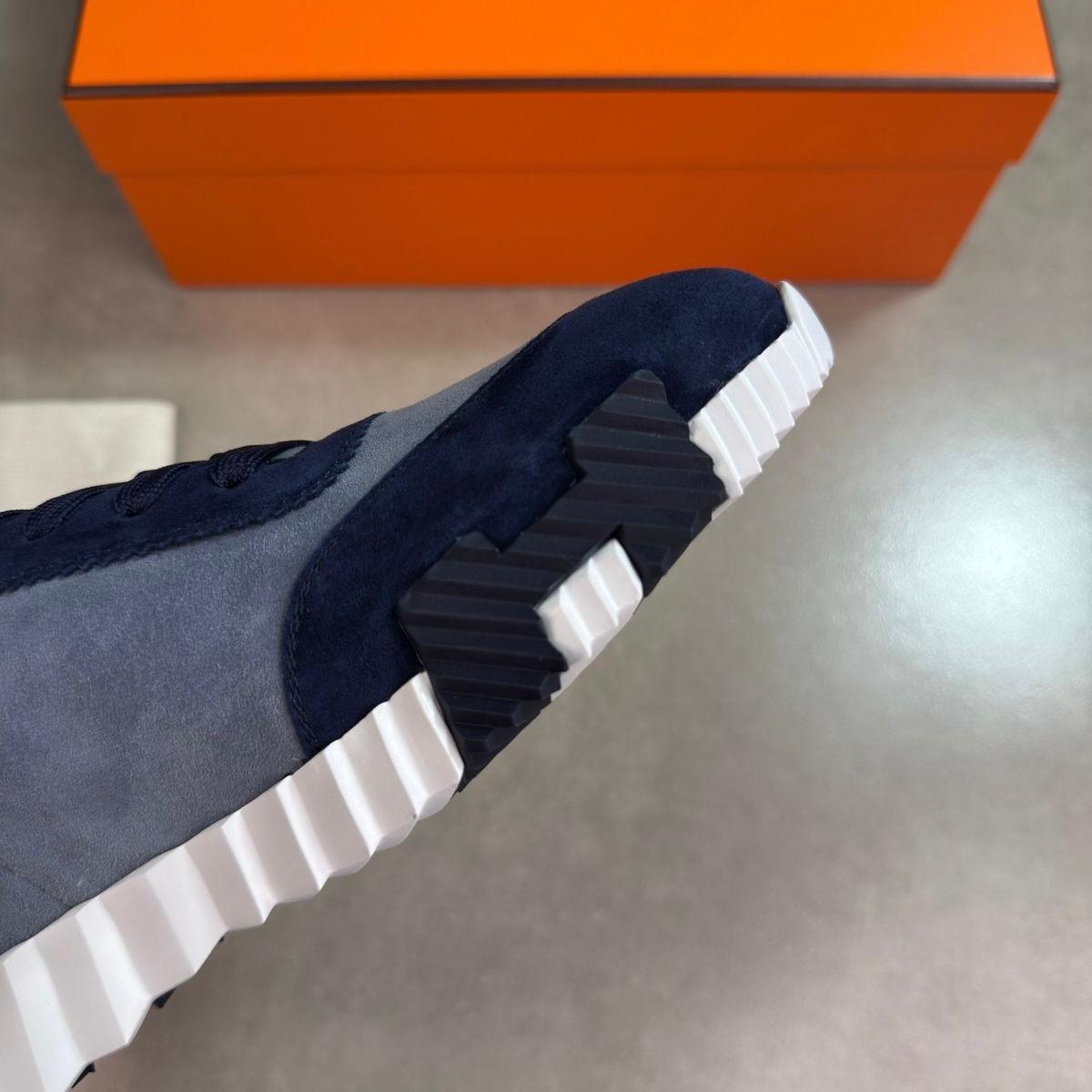 H SUEDE TRAINERS - NAVY/GREY