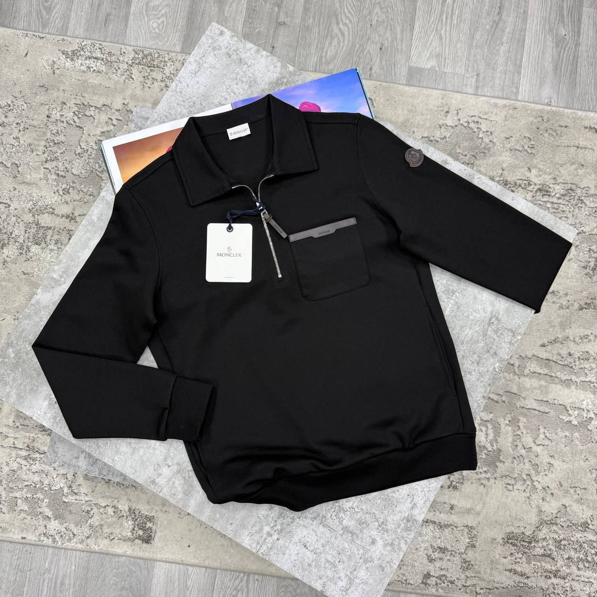 MNCLR HALF ZIP JUMPER - BLACK