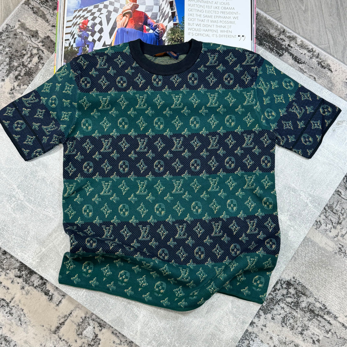 LVE MONOGRAM T SHIRT - NAVY/GREEN