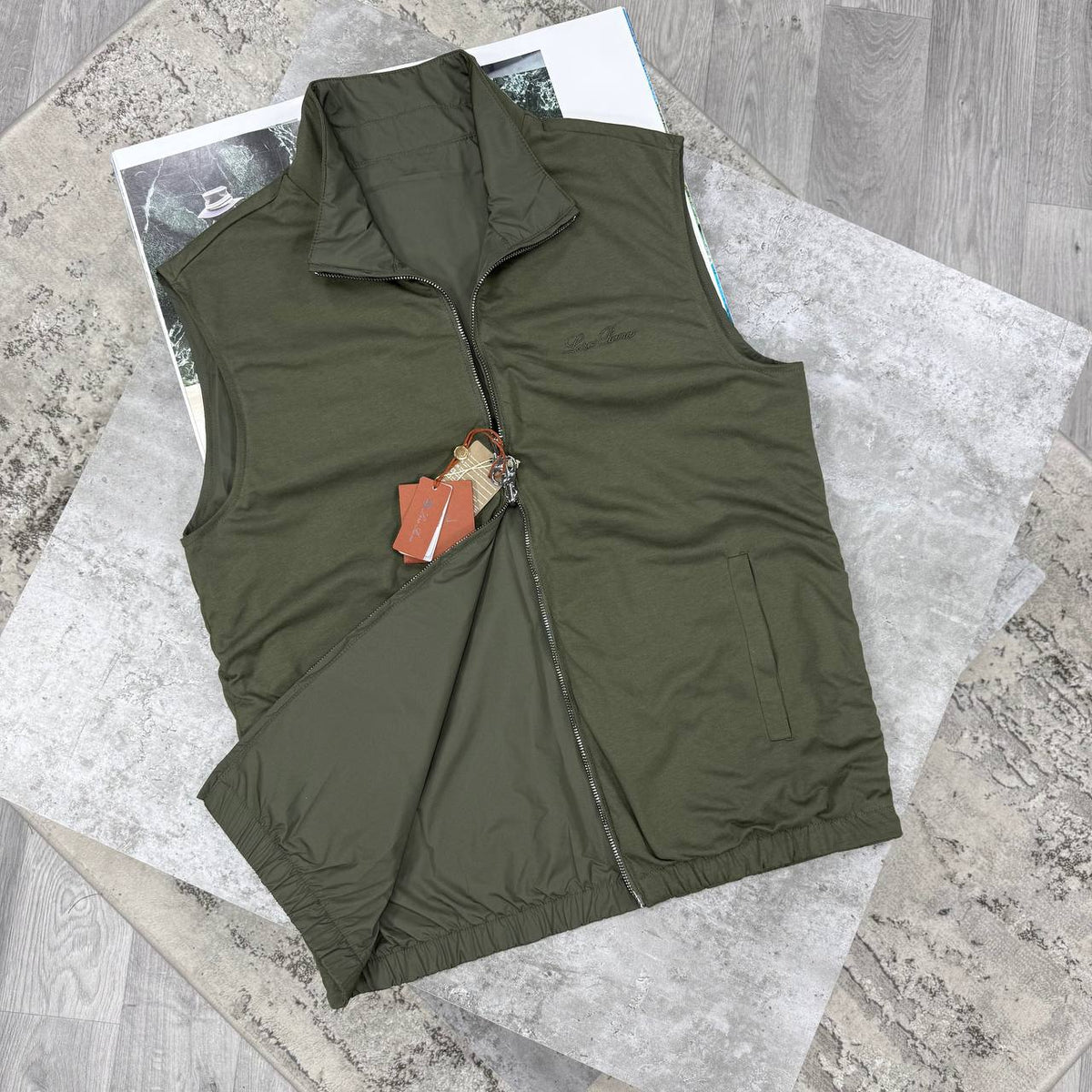 LORO REVERSIBLE GILET - KHAKI