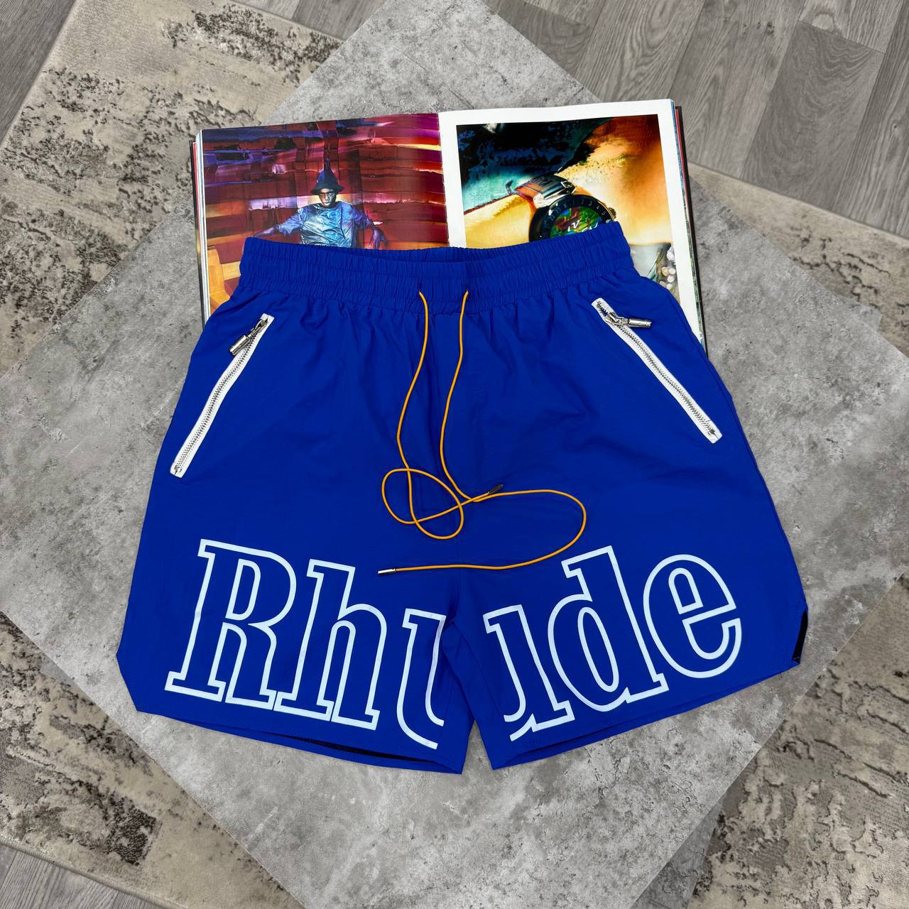 RHU SIDE ZIP SHORTS - BLUE