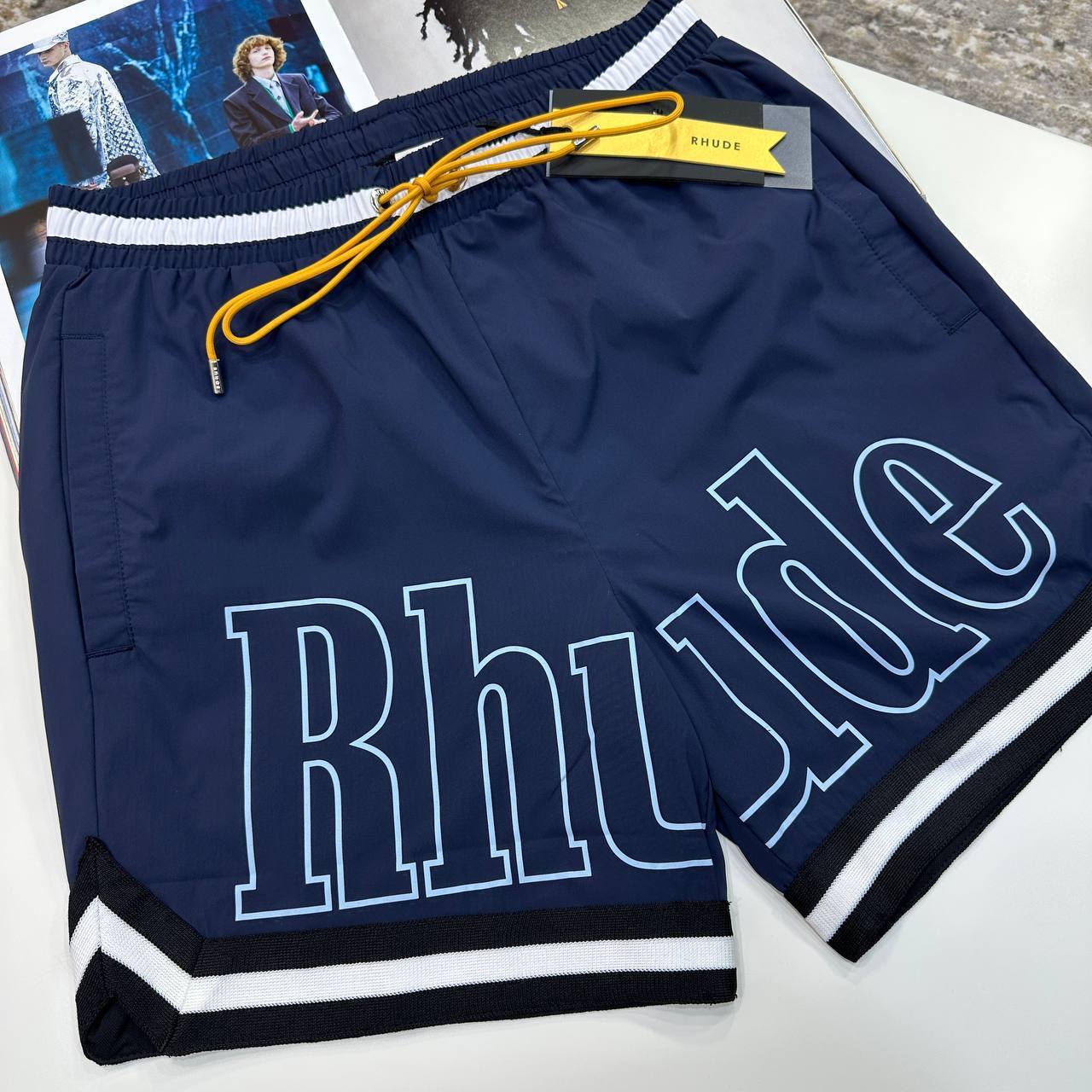 RHU SWIM SHORTS - BLUE/BLACK/WHITE