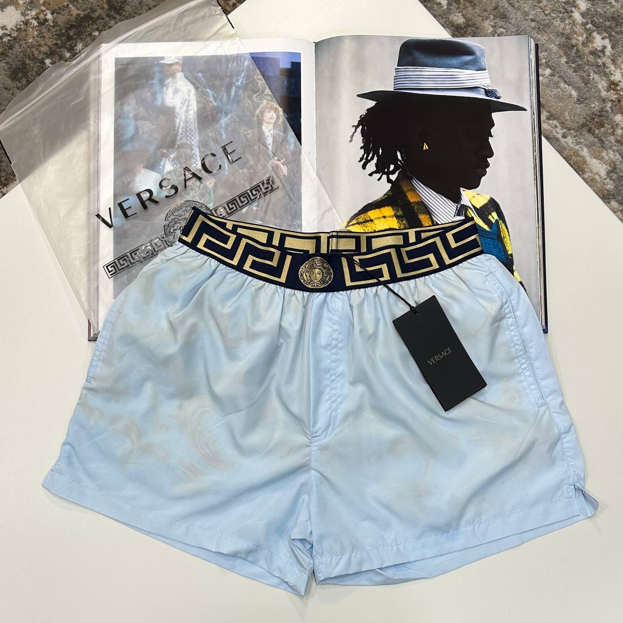 VSCE SWIM SHORTS - SKY BLUE/BLACK