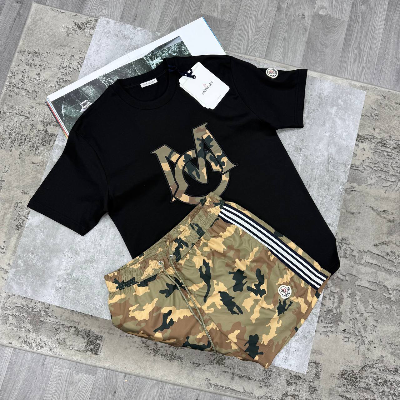 MNCLR CAMOUFLAGE SHORT SETS - BLACK