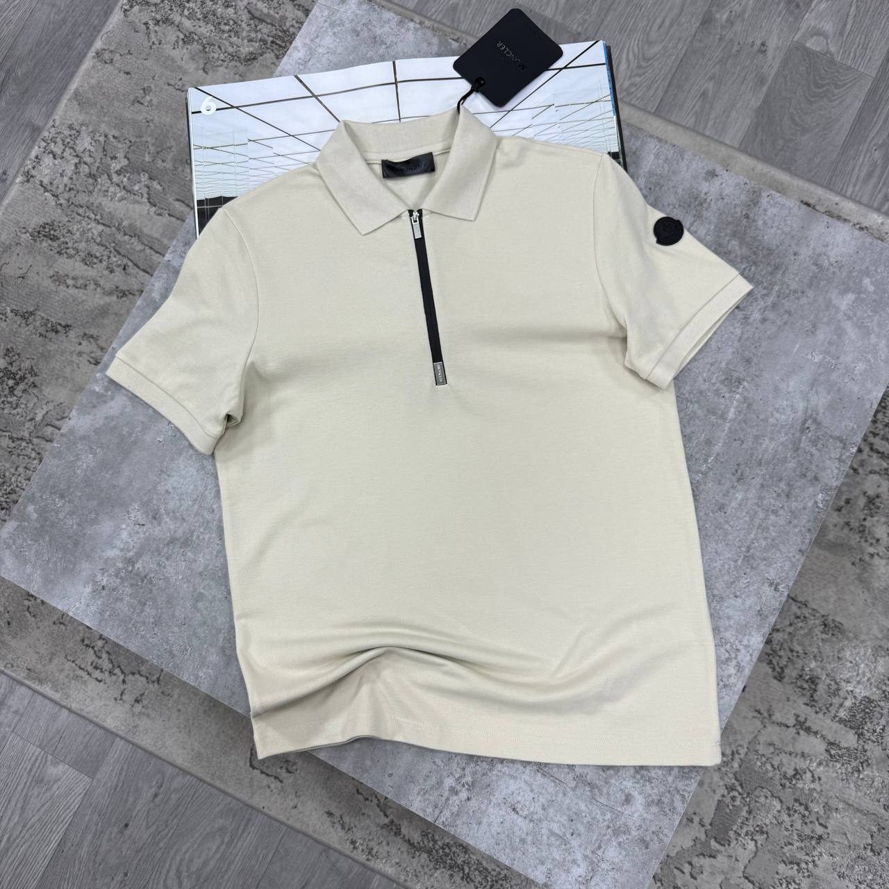 MNCLR HALF ZIP POLO - BEIGE