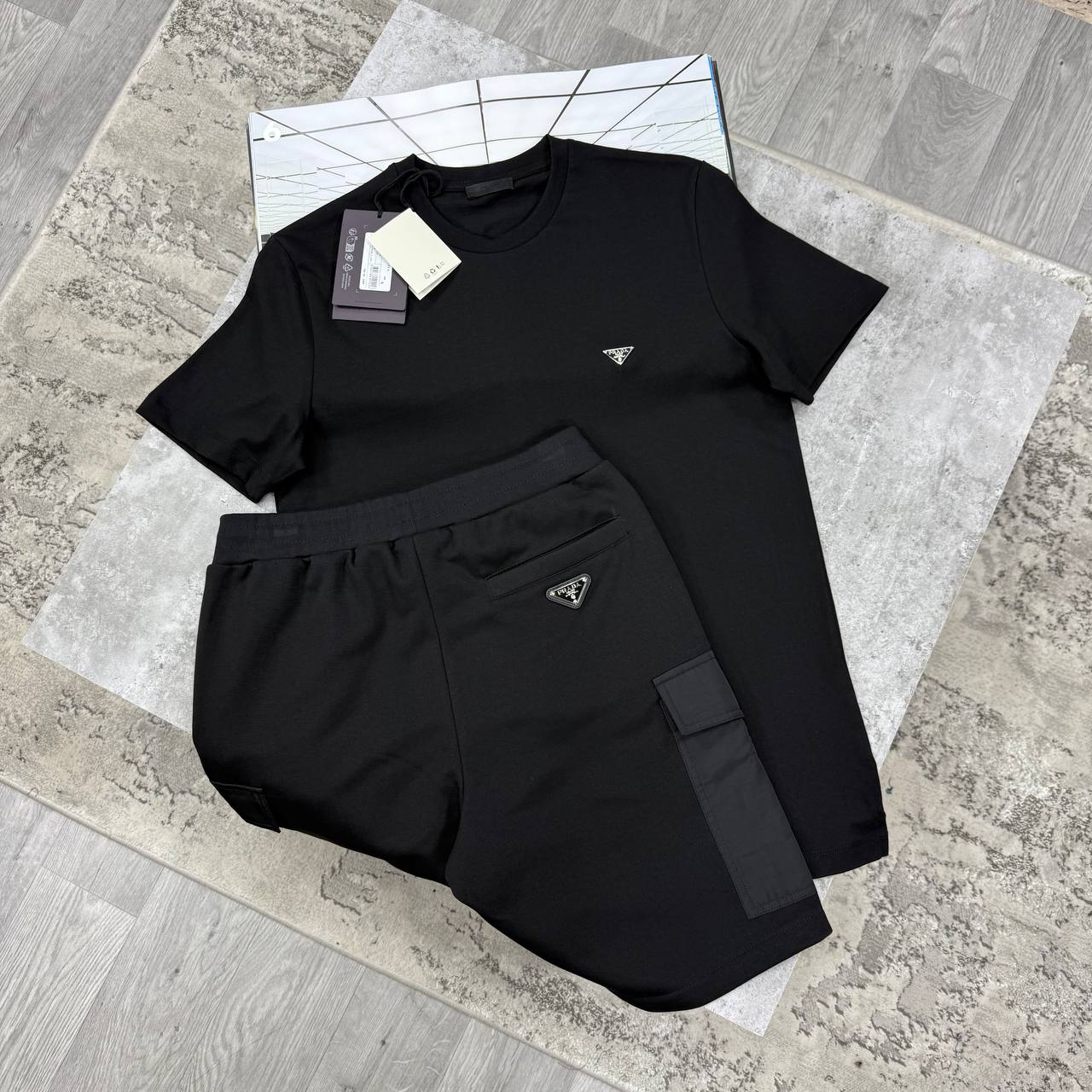 PDA CARGO SHORT SETS - BLACK