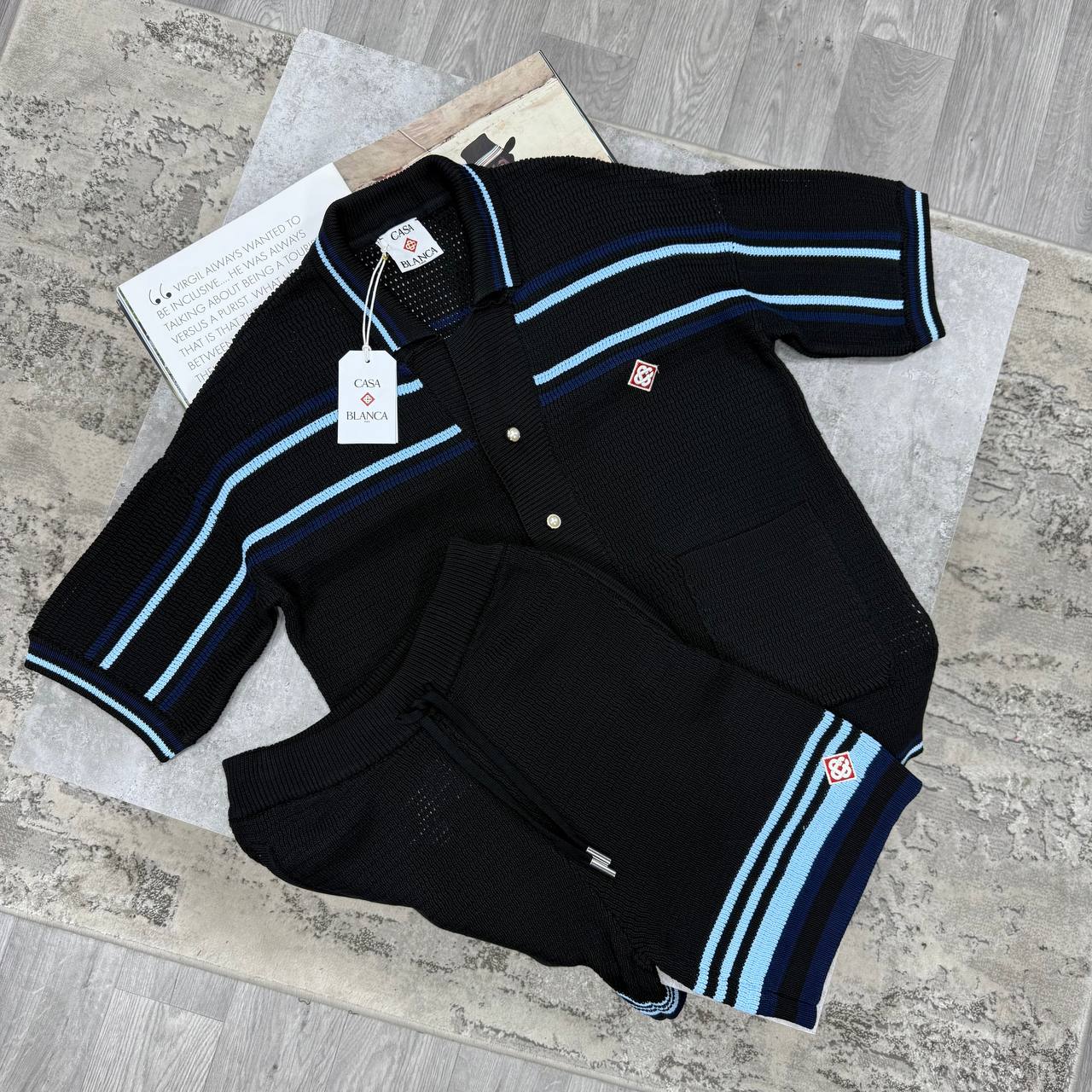 CB KNITTED SHORT SETS - NAVY