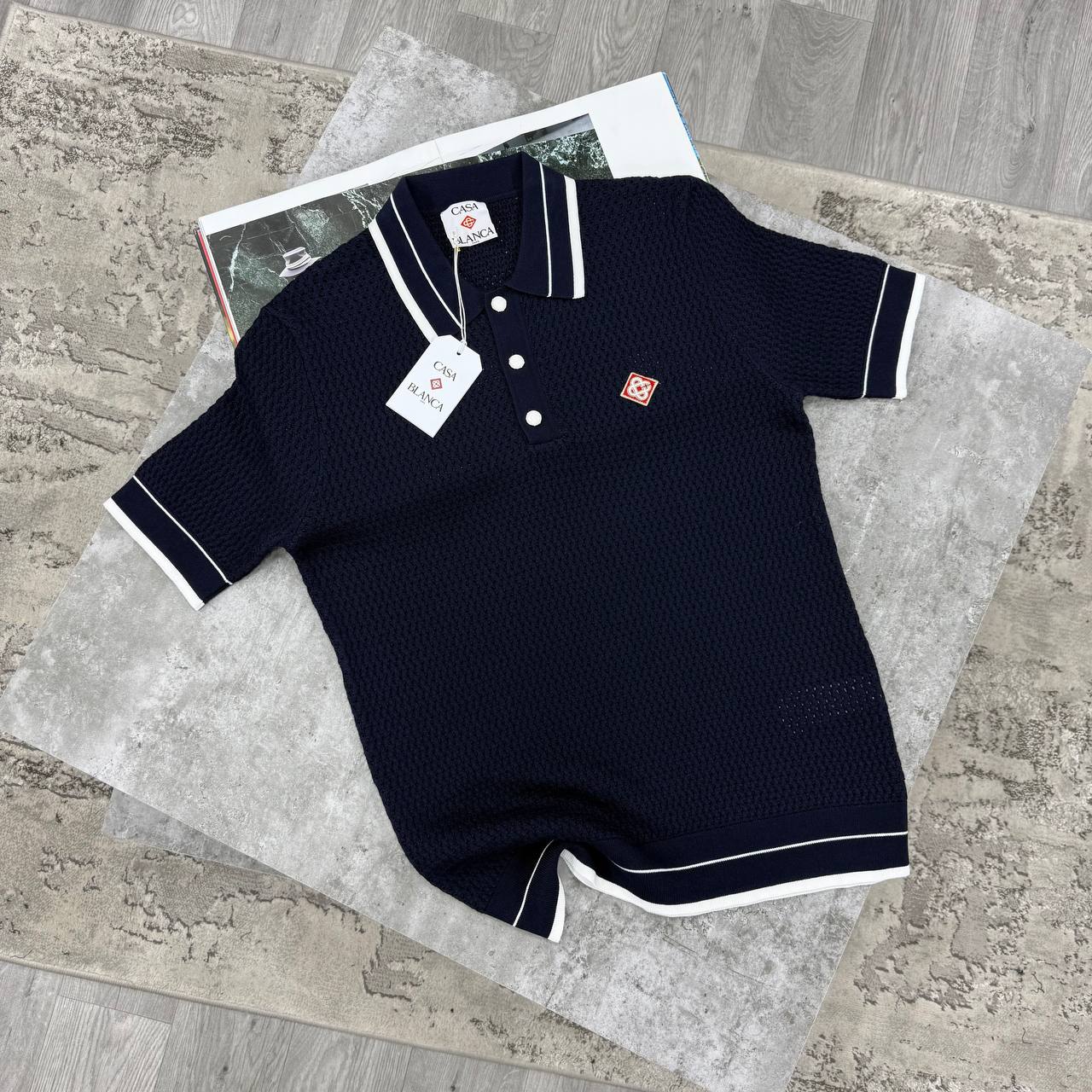 CB KNITTED POLO - NAVY