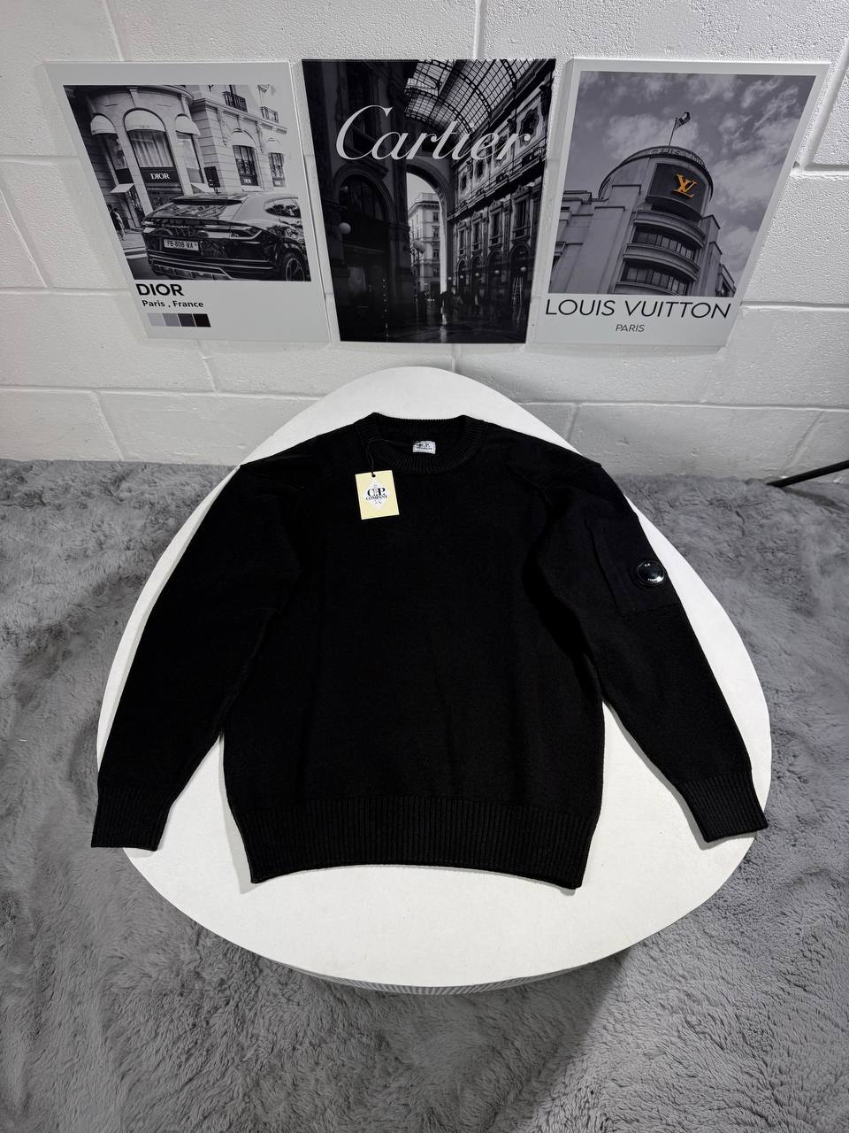 CP LAMBSWOOL KNIT JUMPERS - BLACK