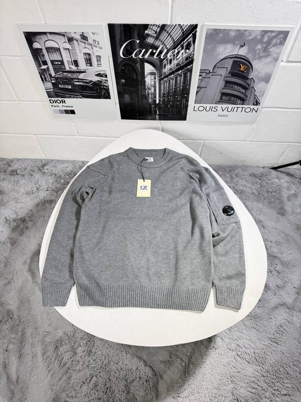 CP LAMBSWOOL KNIT JUMPERS - GREY