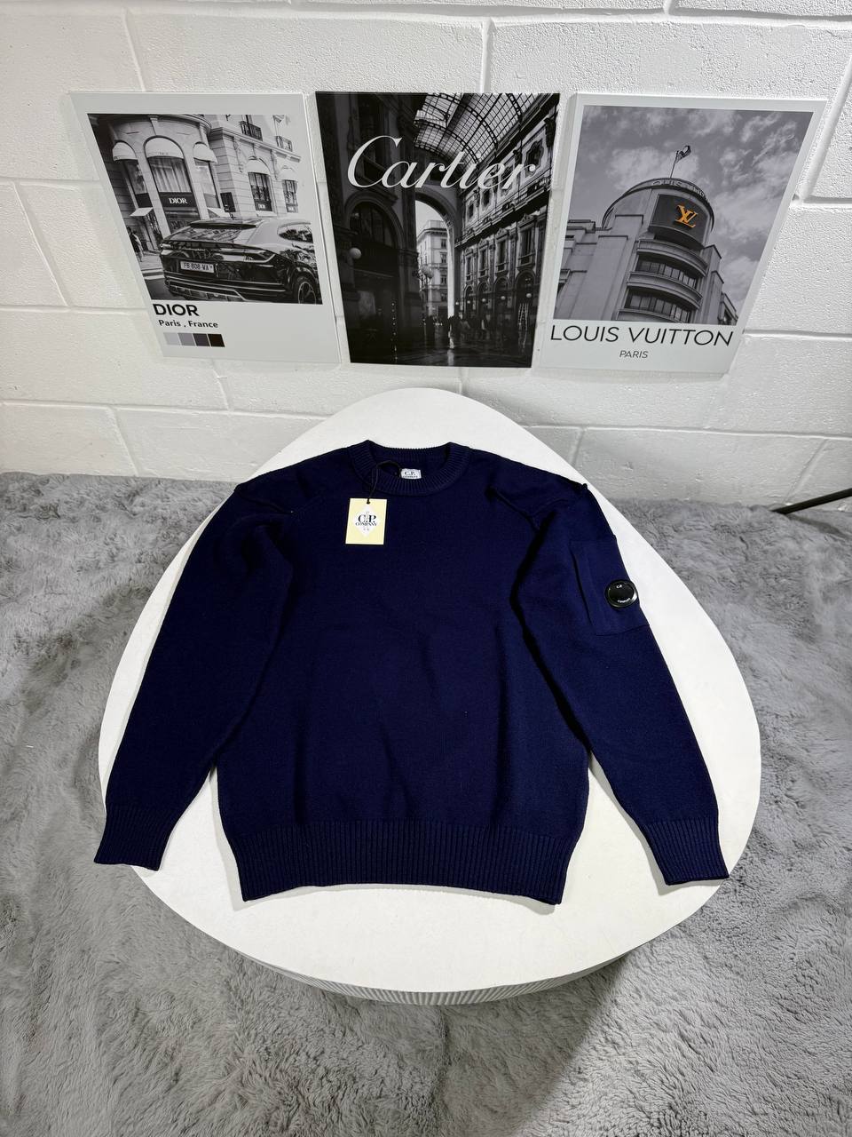 CP LAMBSWOOL KNIT JUMPERS - NAVY