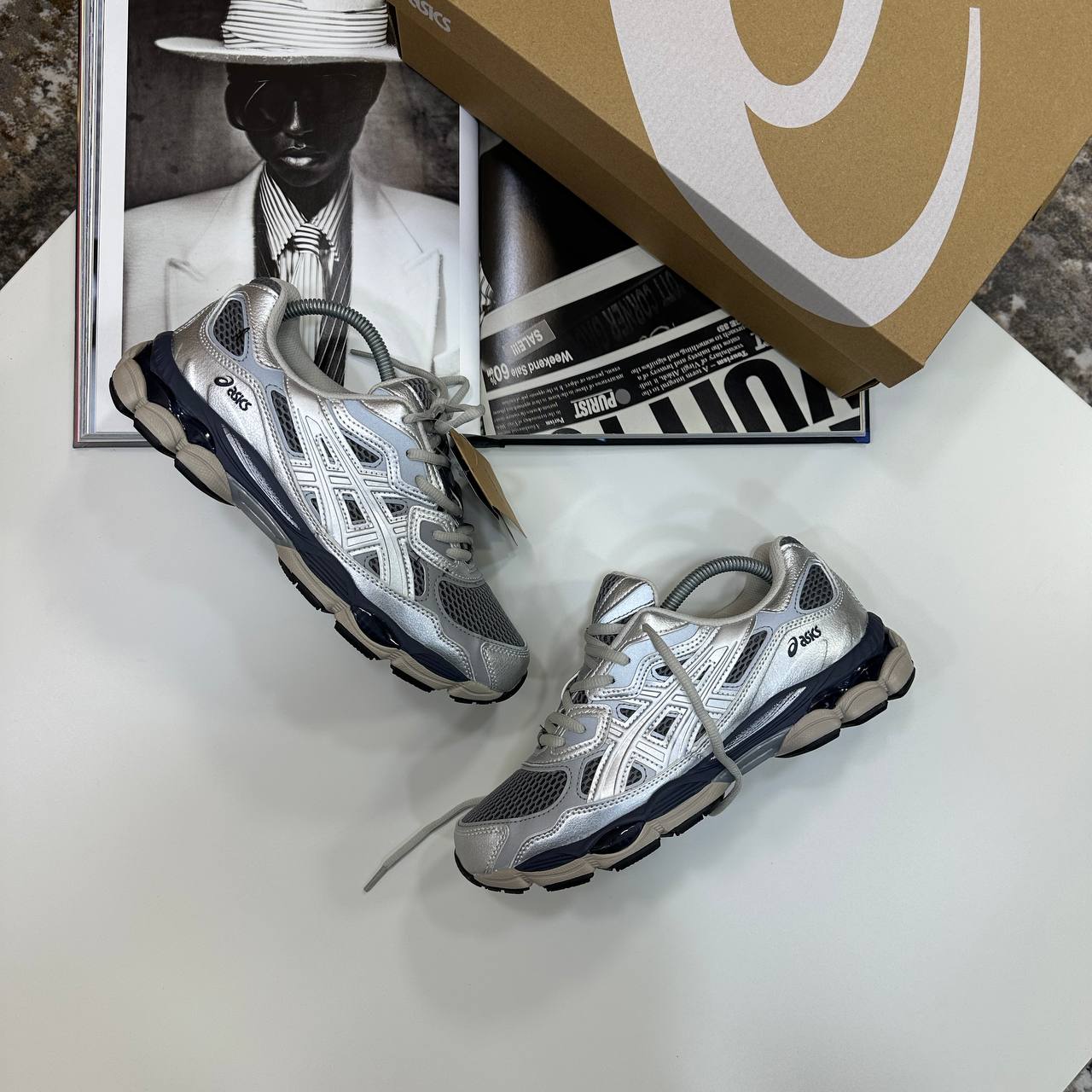 ACS GEL TRAINERS - PURE SILVER/MIDNIGHT