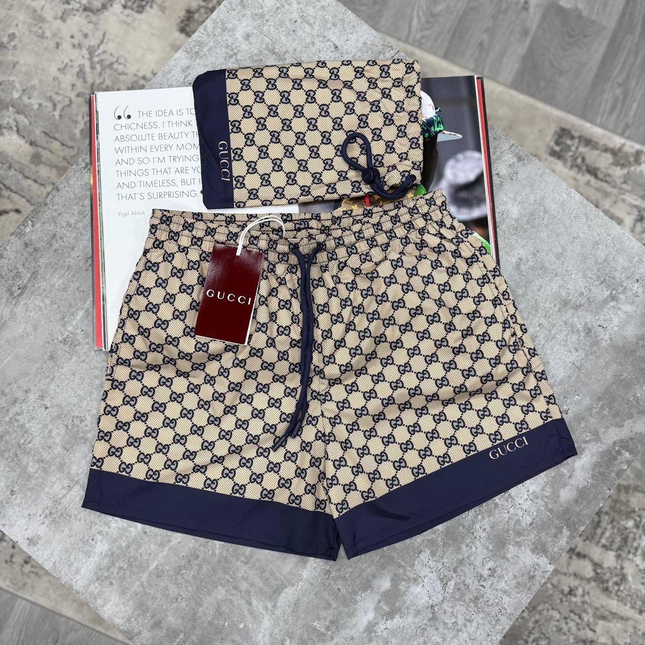GCI SWIM SHORTS - BROWN/NAVY