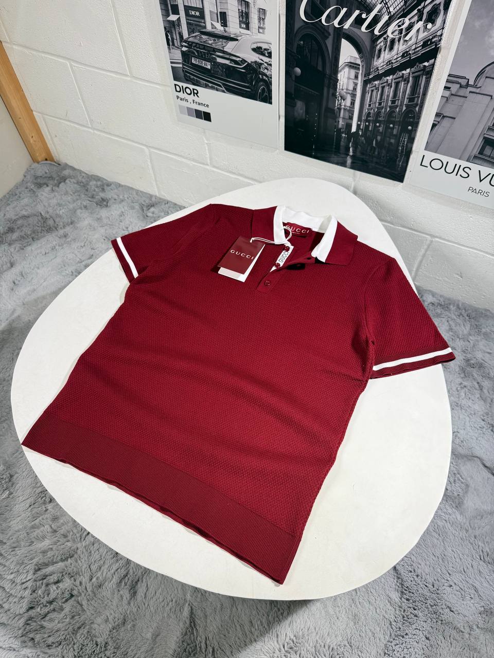 GUCCI PIQUE POLO SHIRT - RED