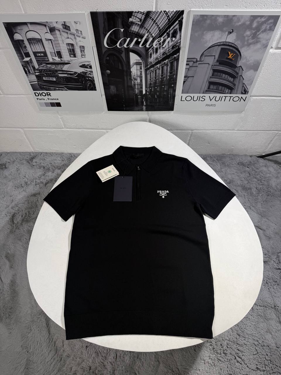 PRADA TRIANGLE POLO - BLACK