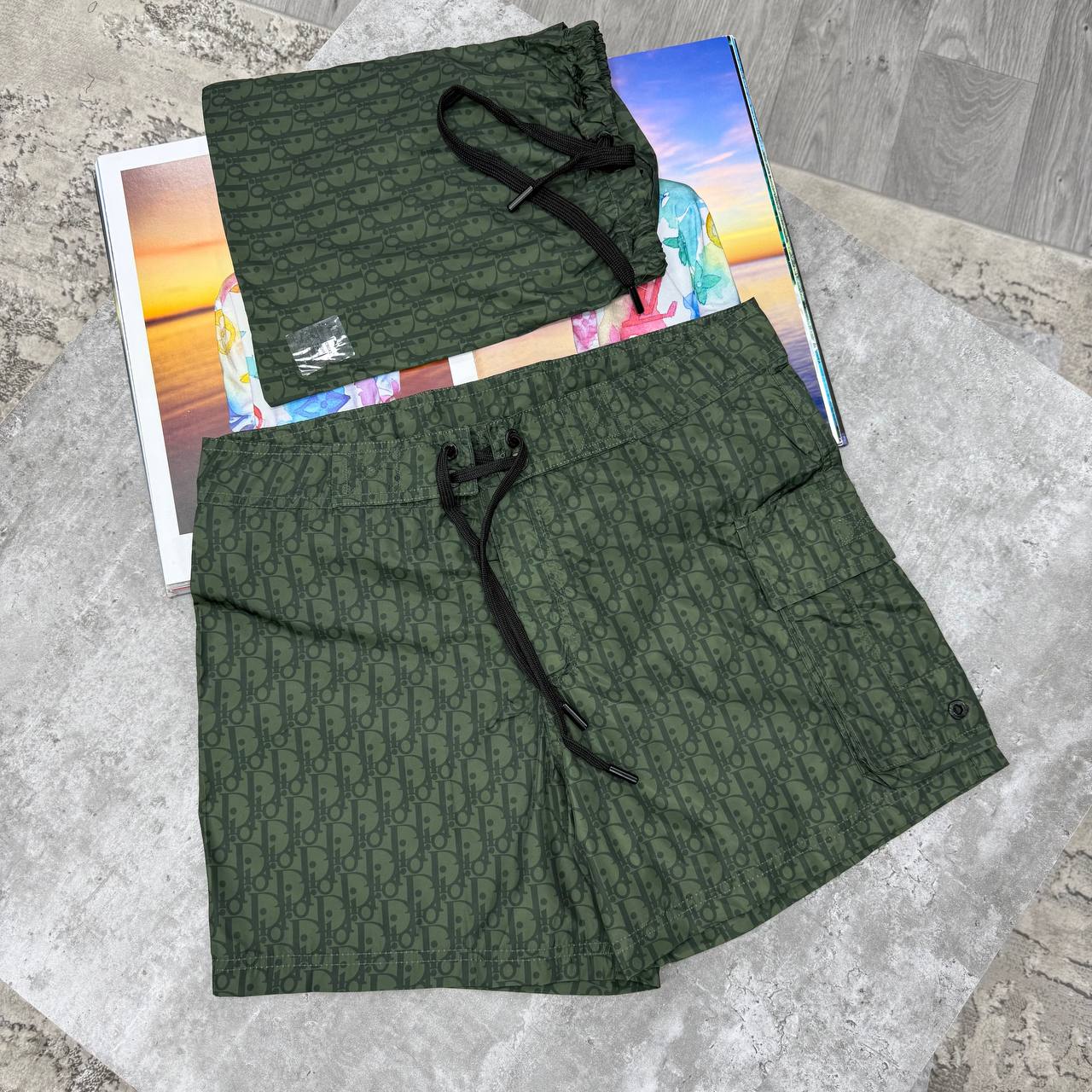 CD OBLIQUE SWIM SHORTS - KHAKI