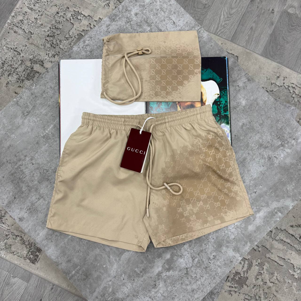 GCI NYLON SWIM SHORTS - BEIGE