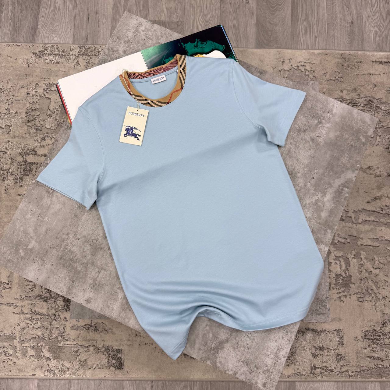 BBR COLLAR PRINT TSHIRT - SKYBLUE
