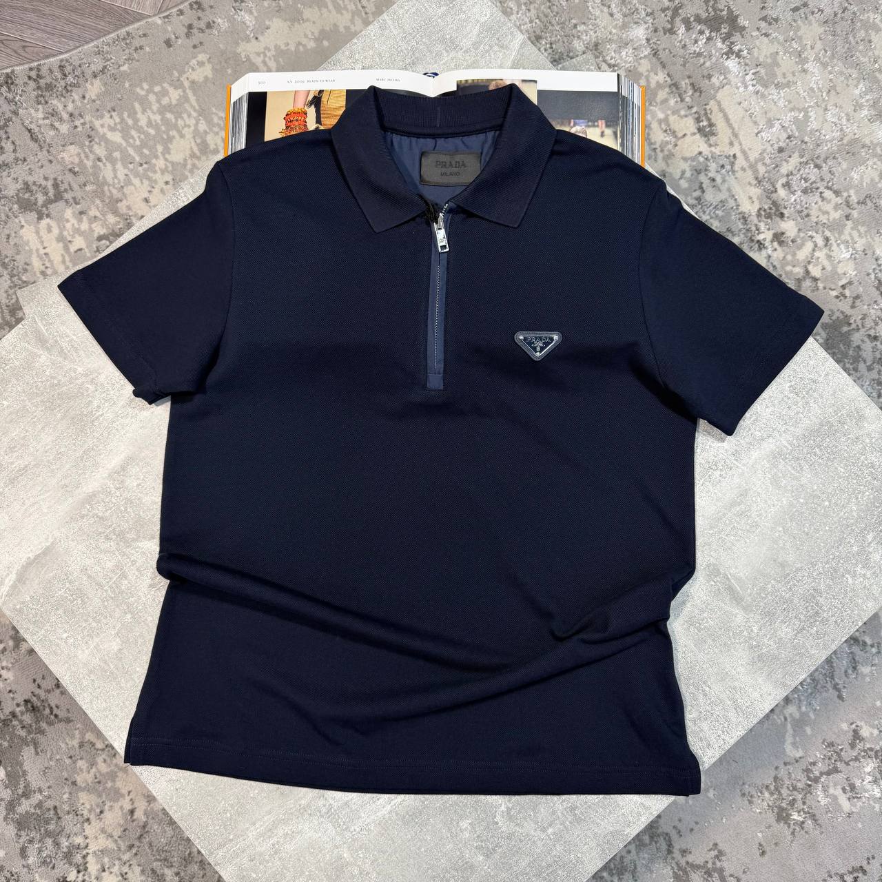 PDA FRONT HALF ZIP POLO - NAVY