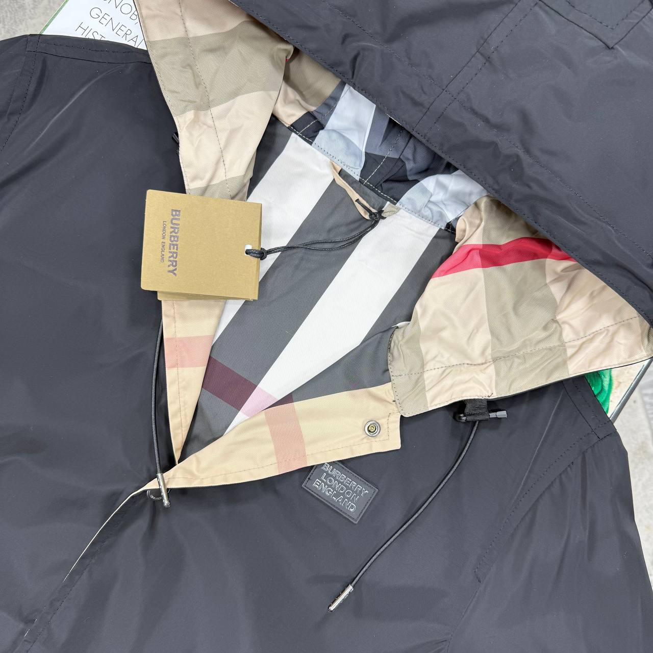 BBR REVERSIBLE CHECK JACKET - BLACK / BEIGE