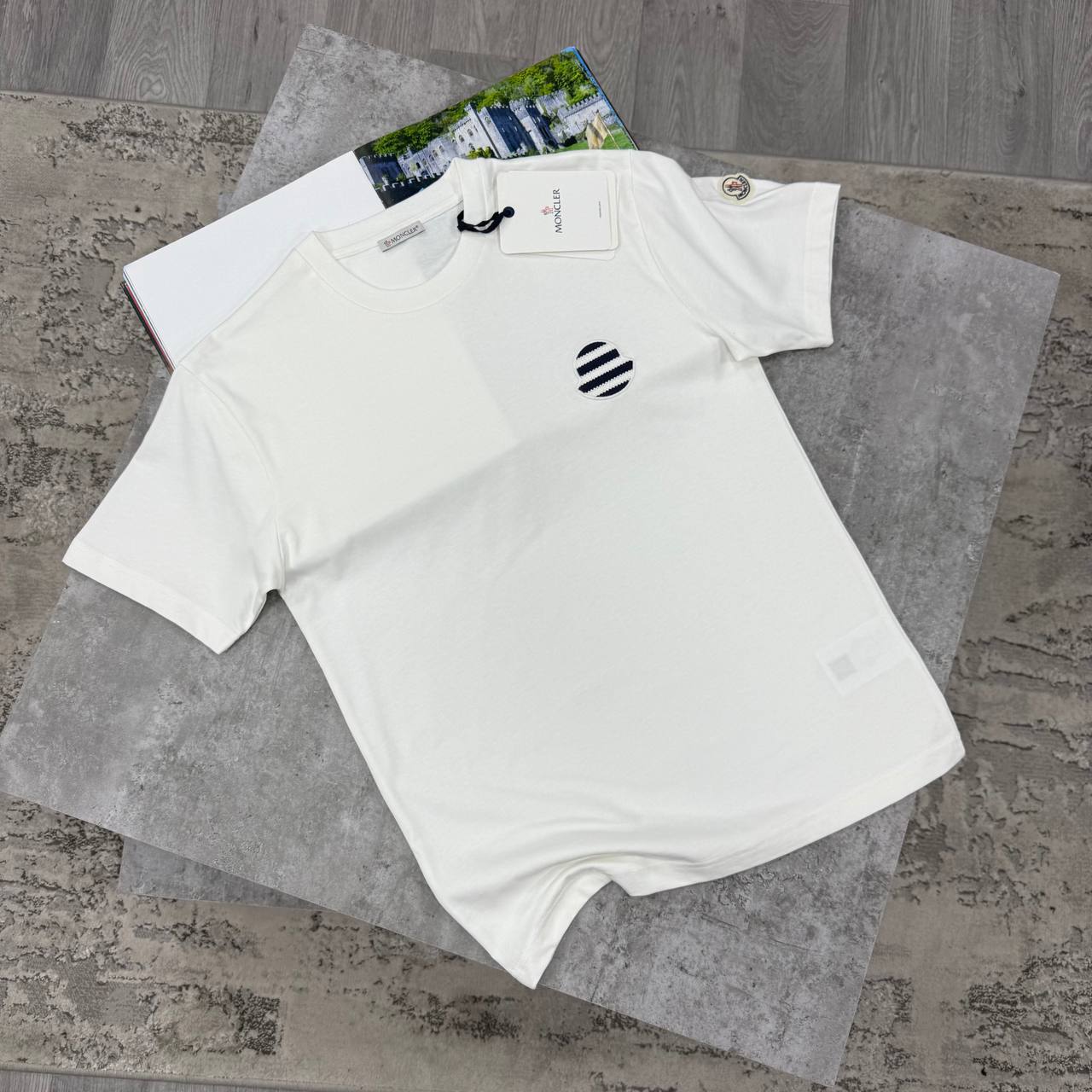 MNCLR STRIPED LOGO T SHIRT - WHITE