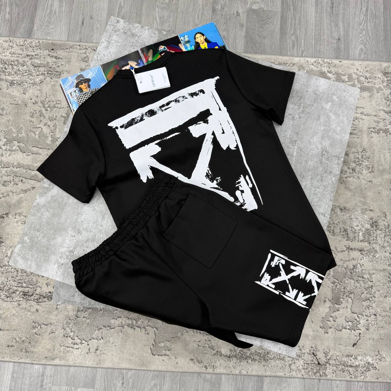 OW INK ARROW SHORT SETS - BLACK