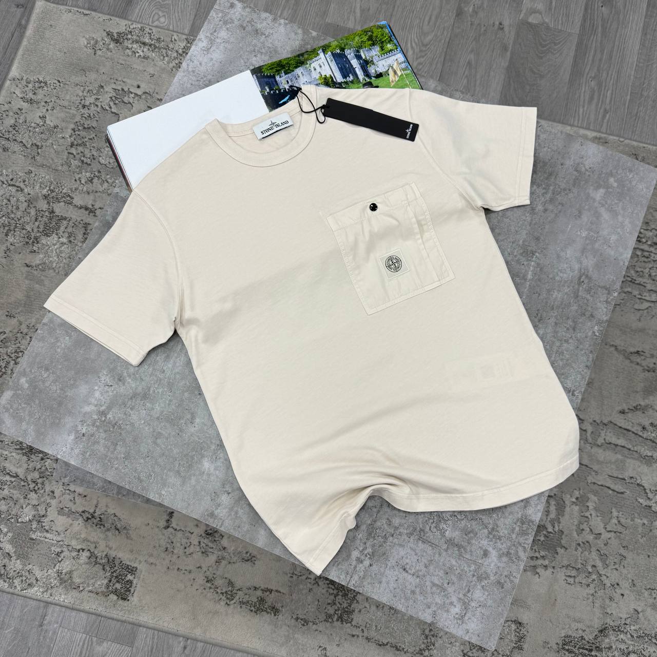 SI LOGO PRINT TSHIRT - BEIGE