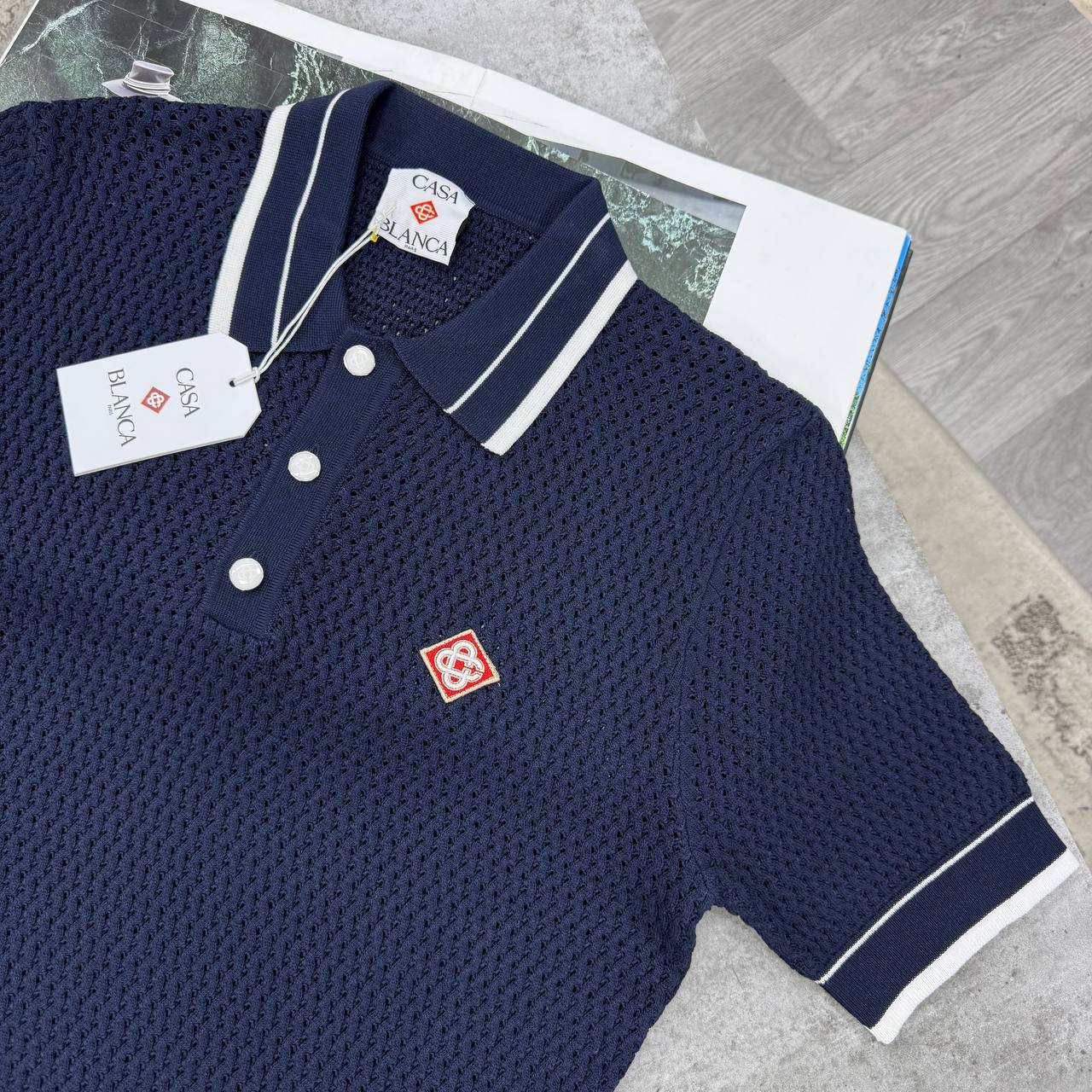 CB KNITTED POLO - NAVY