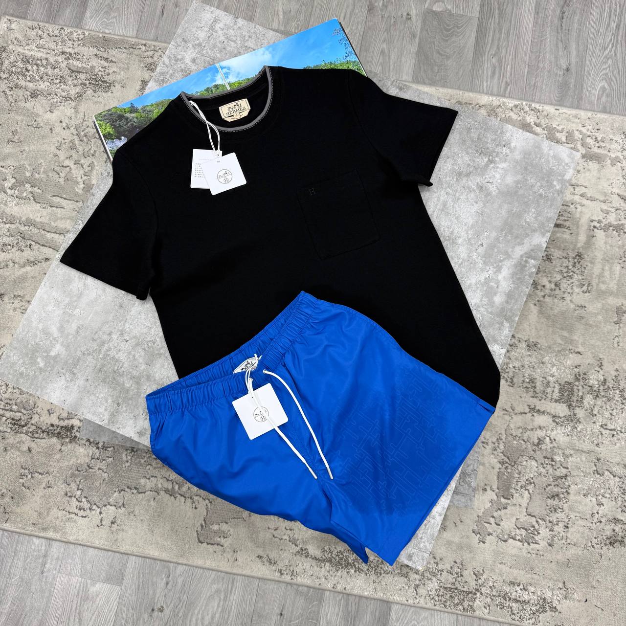 H SHORT SETS - BLACK / BLUE