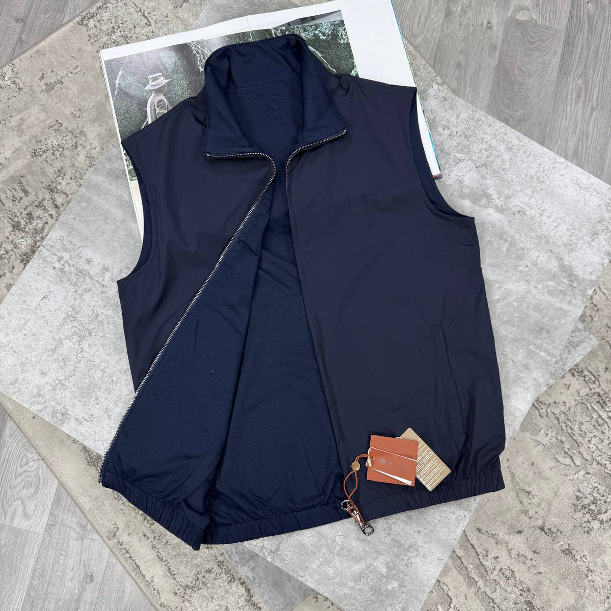 LORO REVERSIBLE GILET - NAVY
