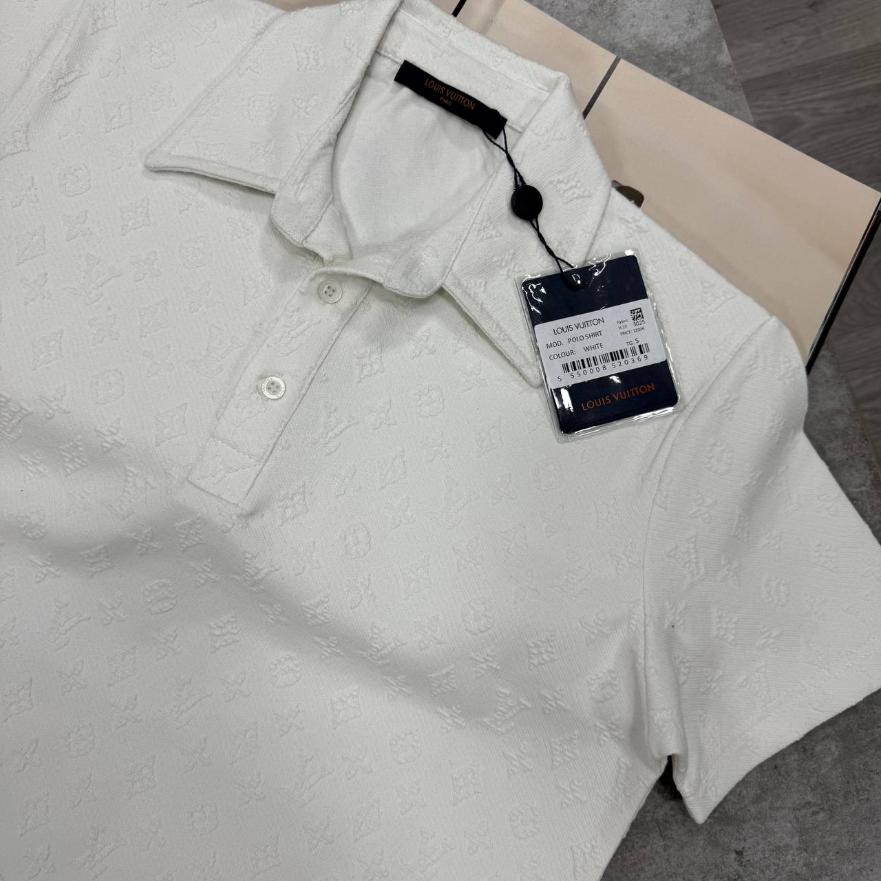 LVE KNIT MONOGRAM POLO - WHITE