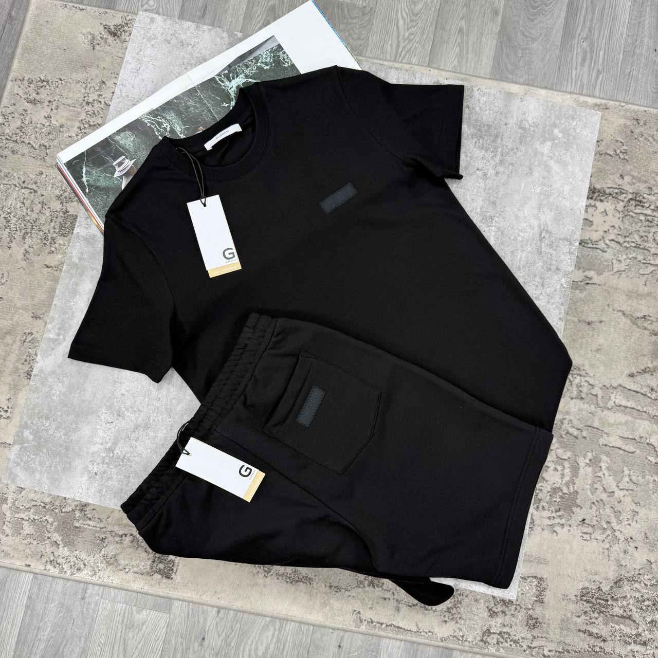 GVY COTTON SHORT SETS - BLACK