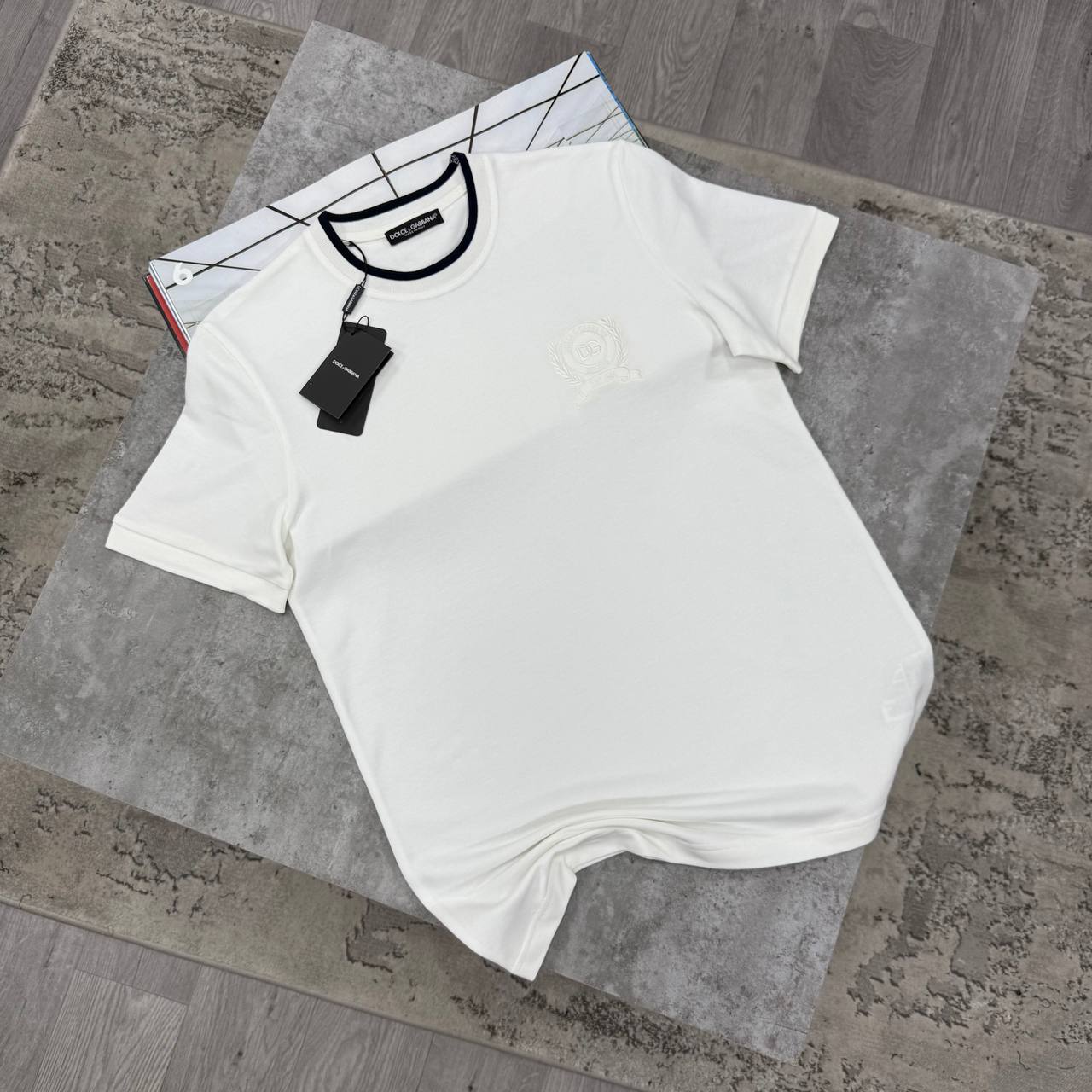 D&G EMBROIDERED LOGO TSHIRT - WHITE