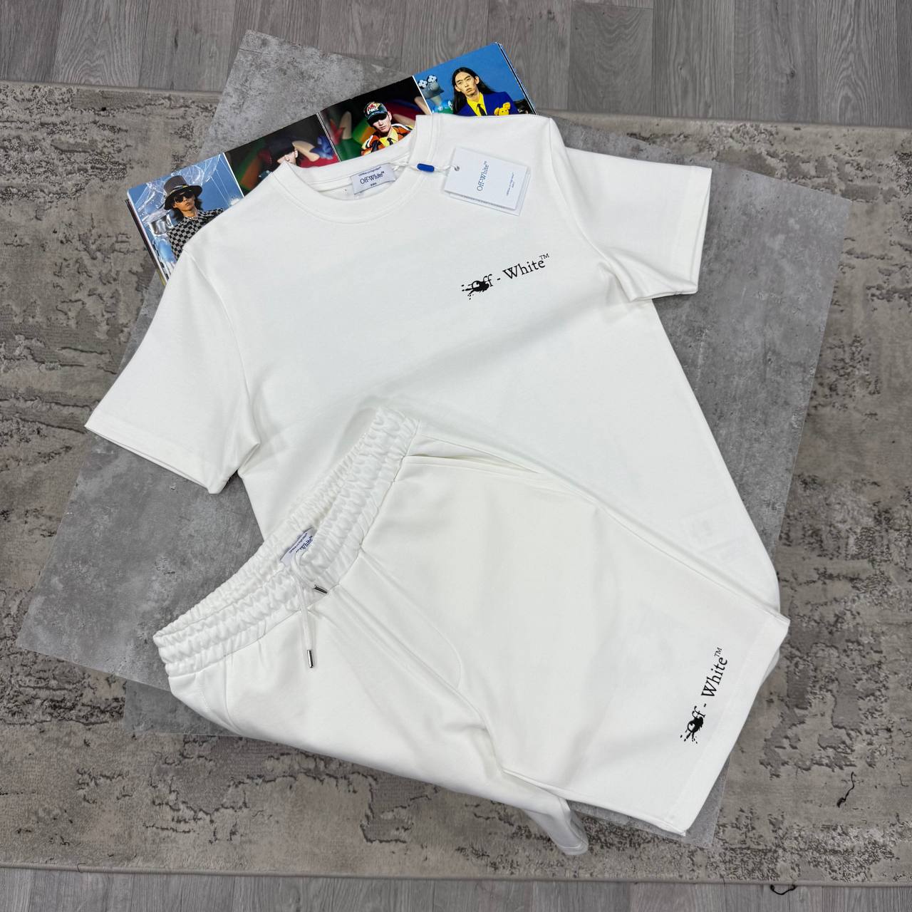 OW INK ARROW SHORT SETS - WHITE