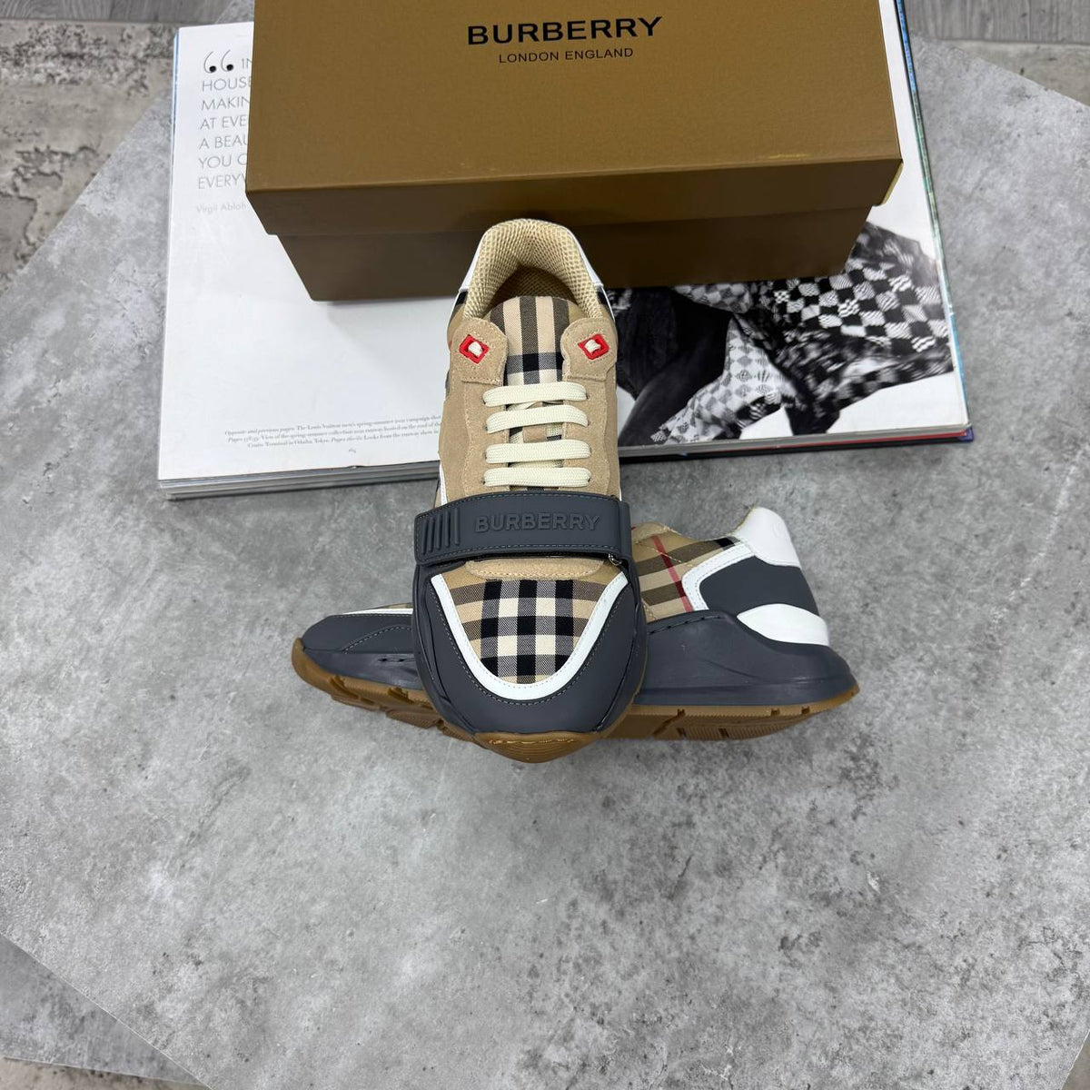 BBR SUEDE LEATHER SNEAKERS - ANTHRACITE/BEIGE
