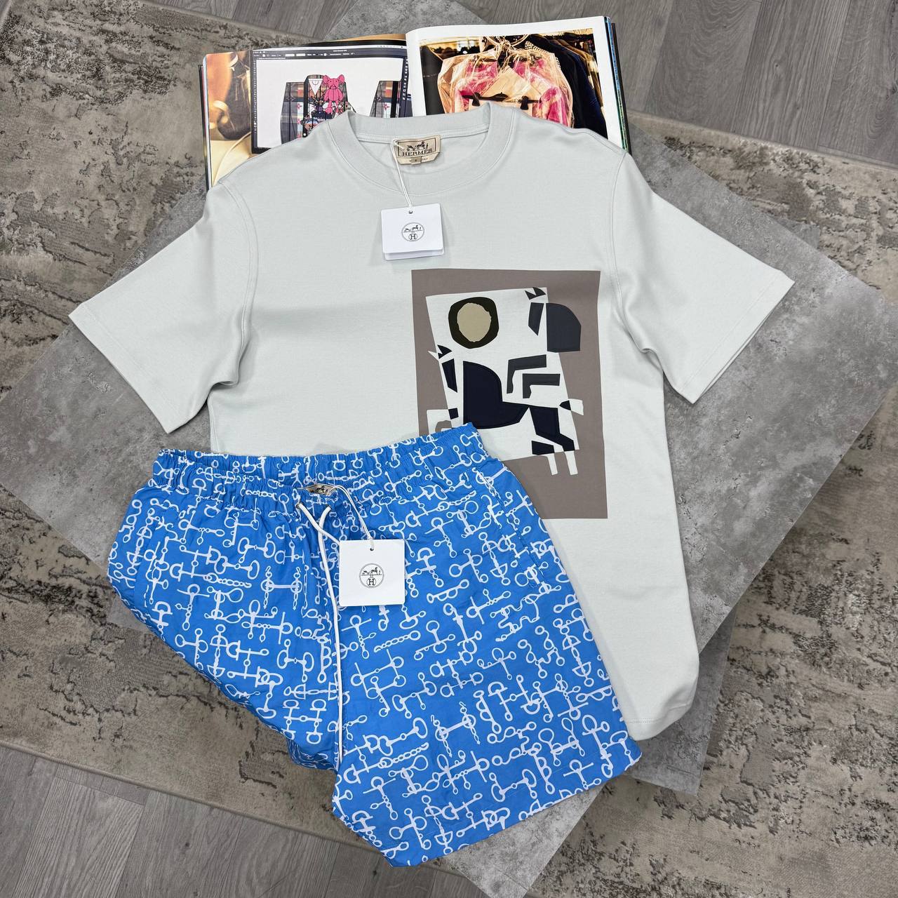 H SWIM SHORTS - SKY BLUE