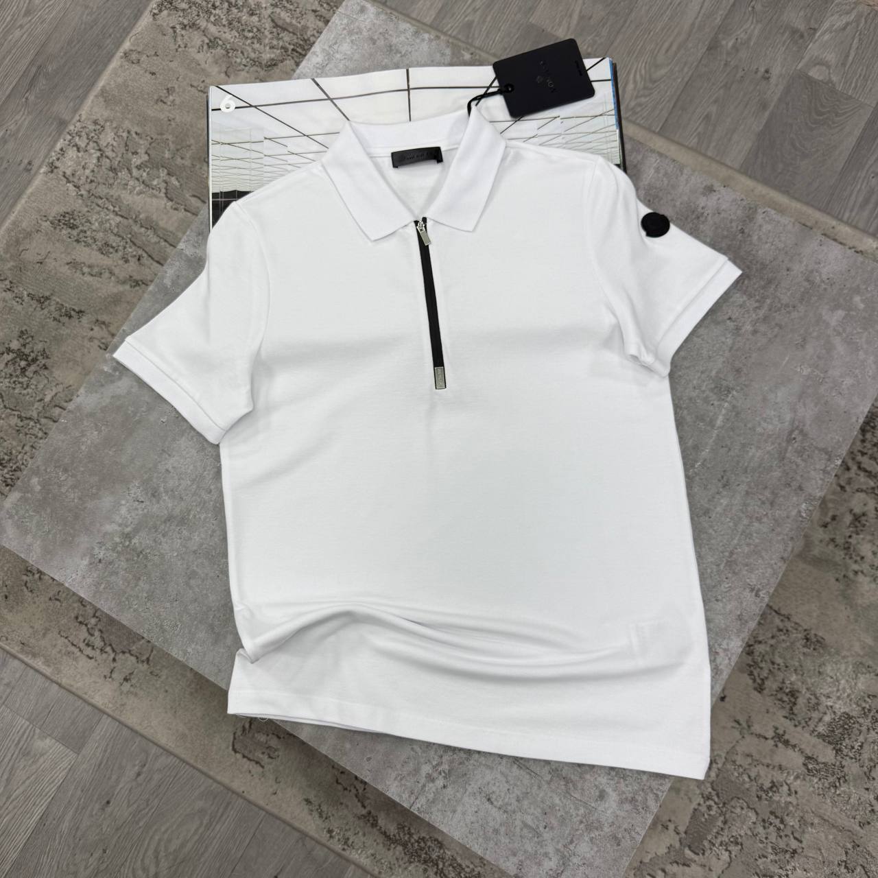 MNCLR HALF ZIP POLO - WHITE