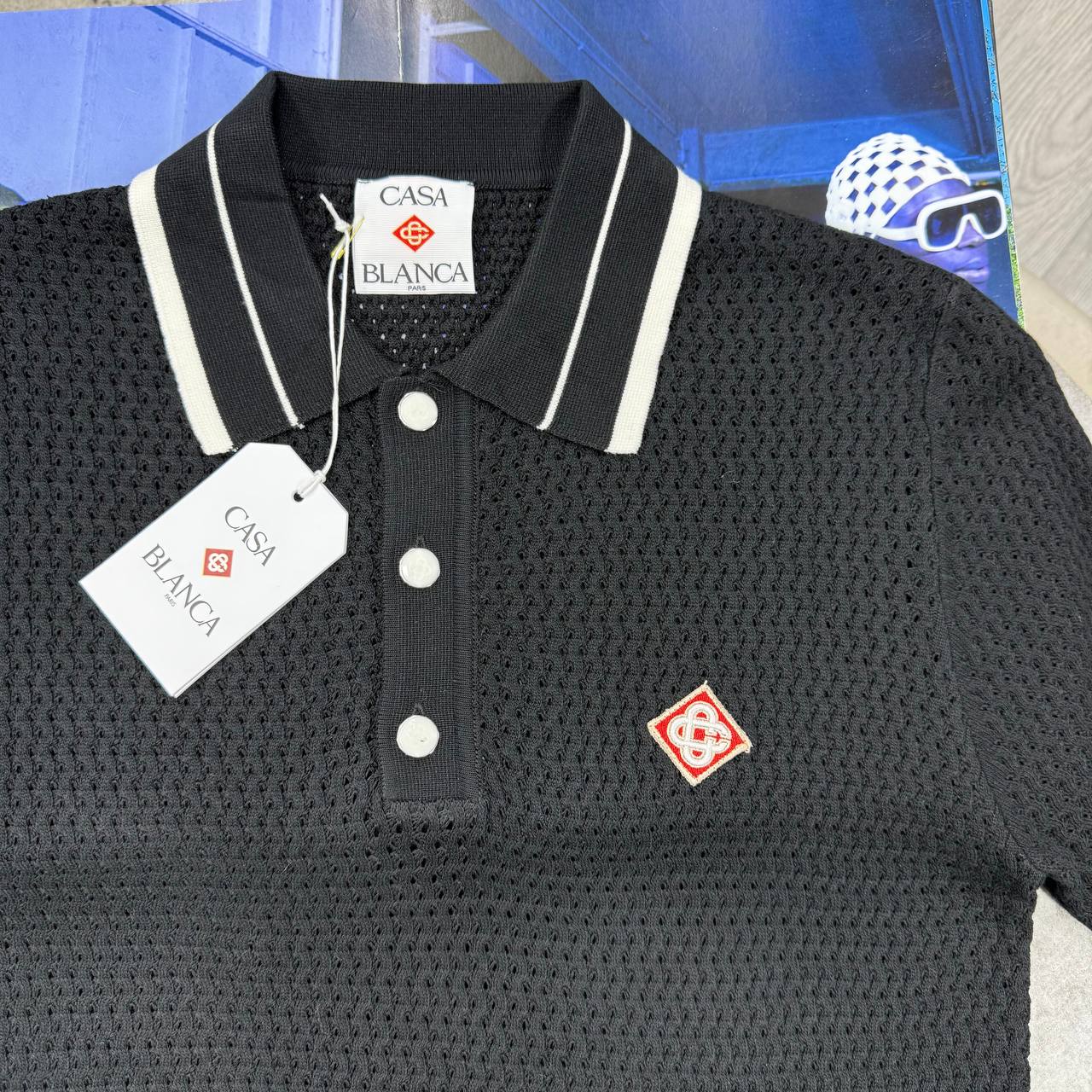CB KNITTED POLO - BLACK