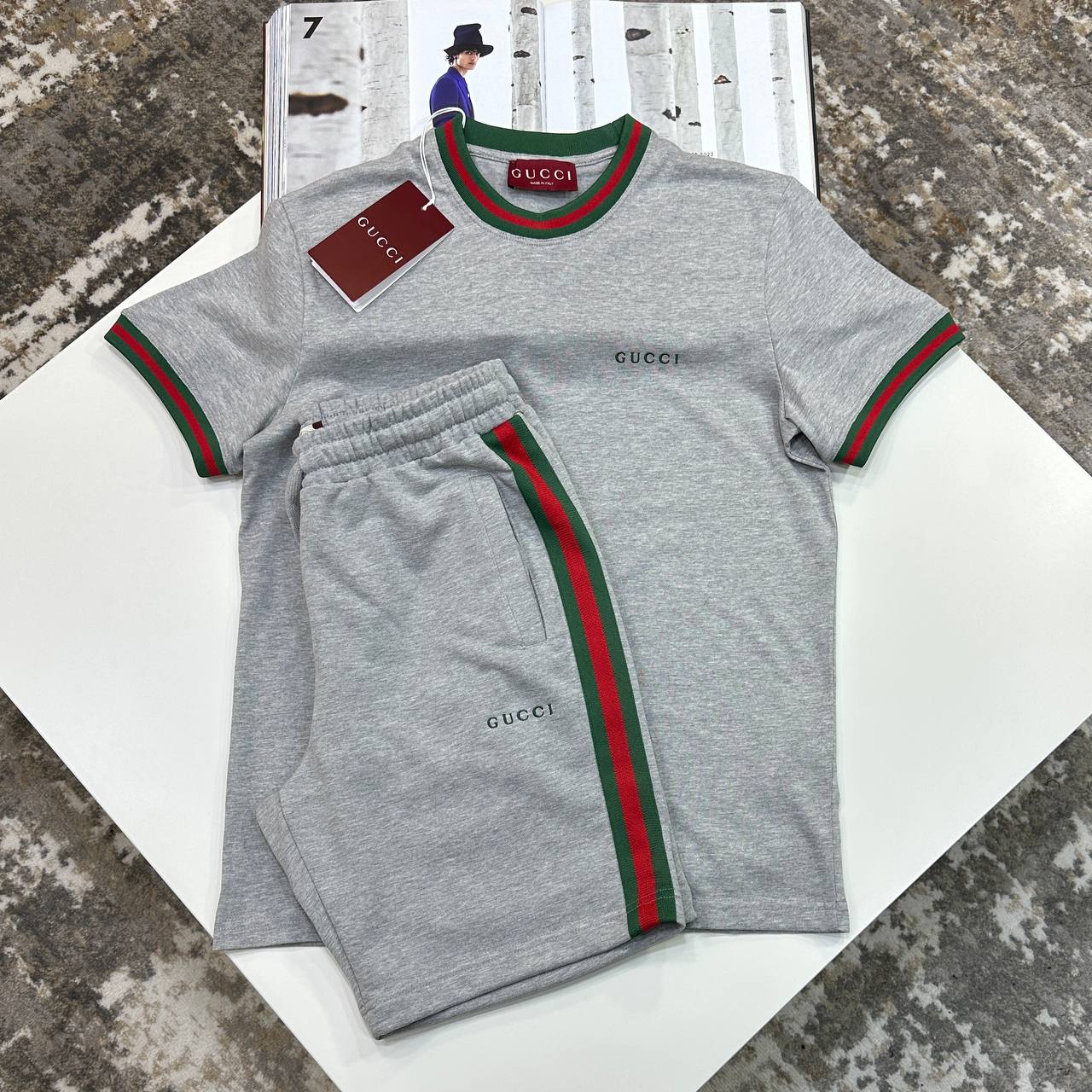 GCI STRIPED TRIM TSHIRT - GREY