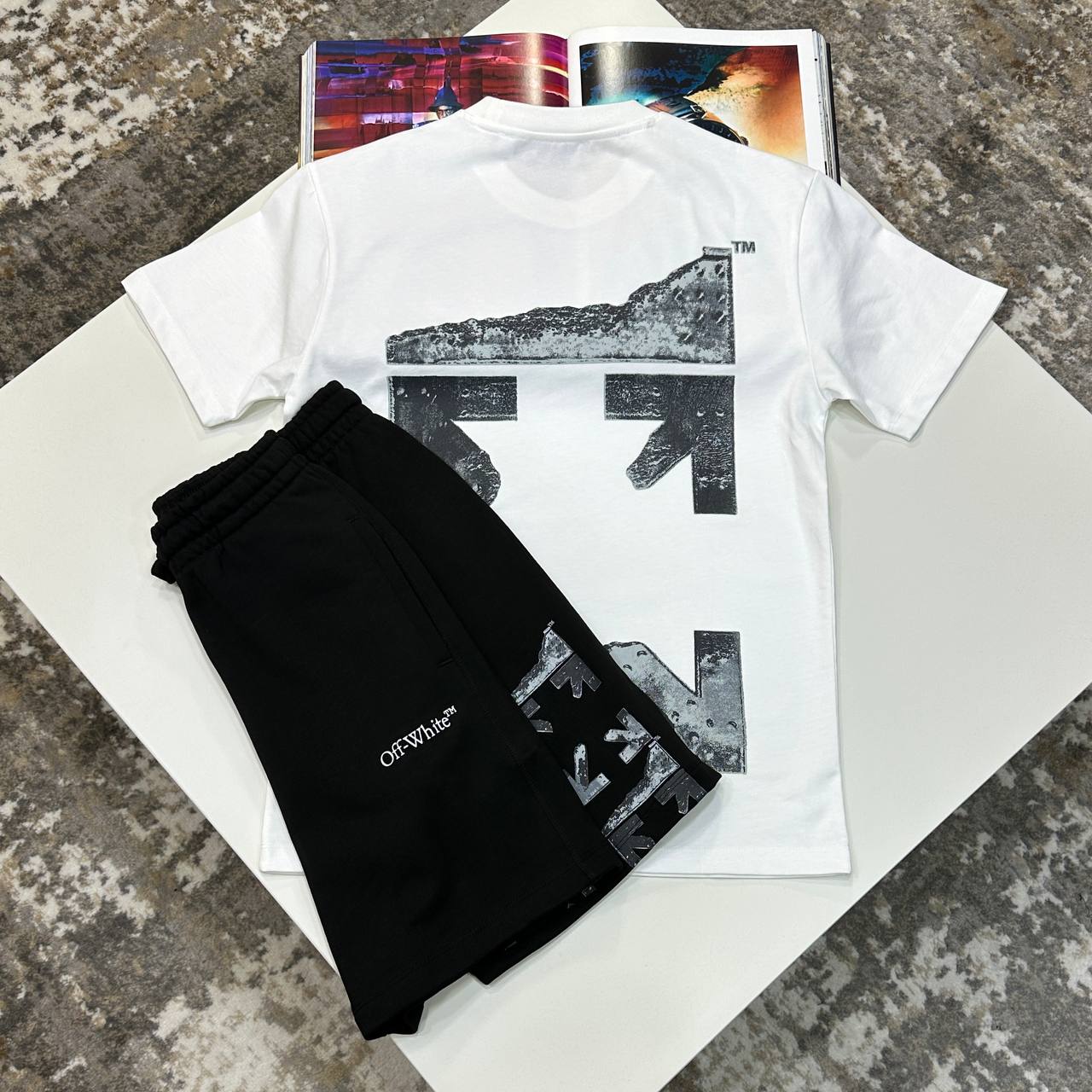 OW COTTON SHORTS - BLACK