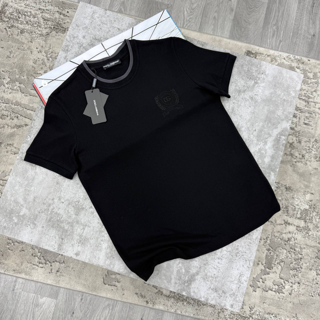 D&G EMBROIDERED LOGO TSHIRT - BLACK