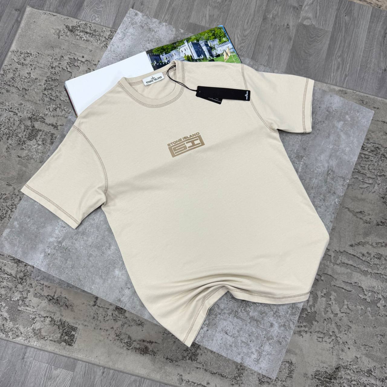 SI LOGO PRINT TSHIRT - BEIGE