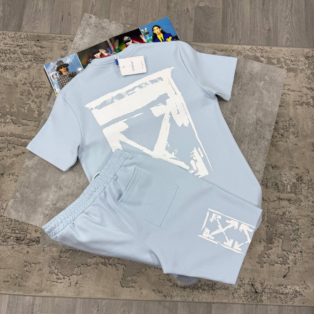 OW INK ARROW SHORT SETS - SKYBLUE