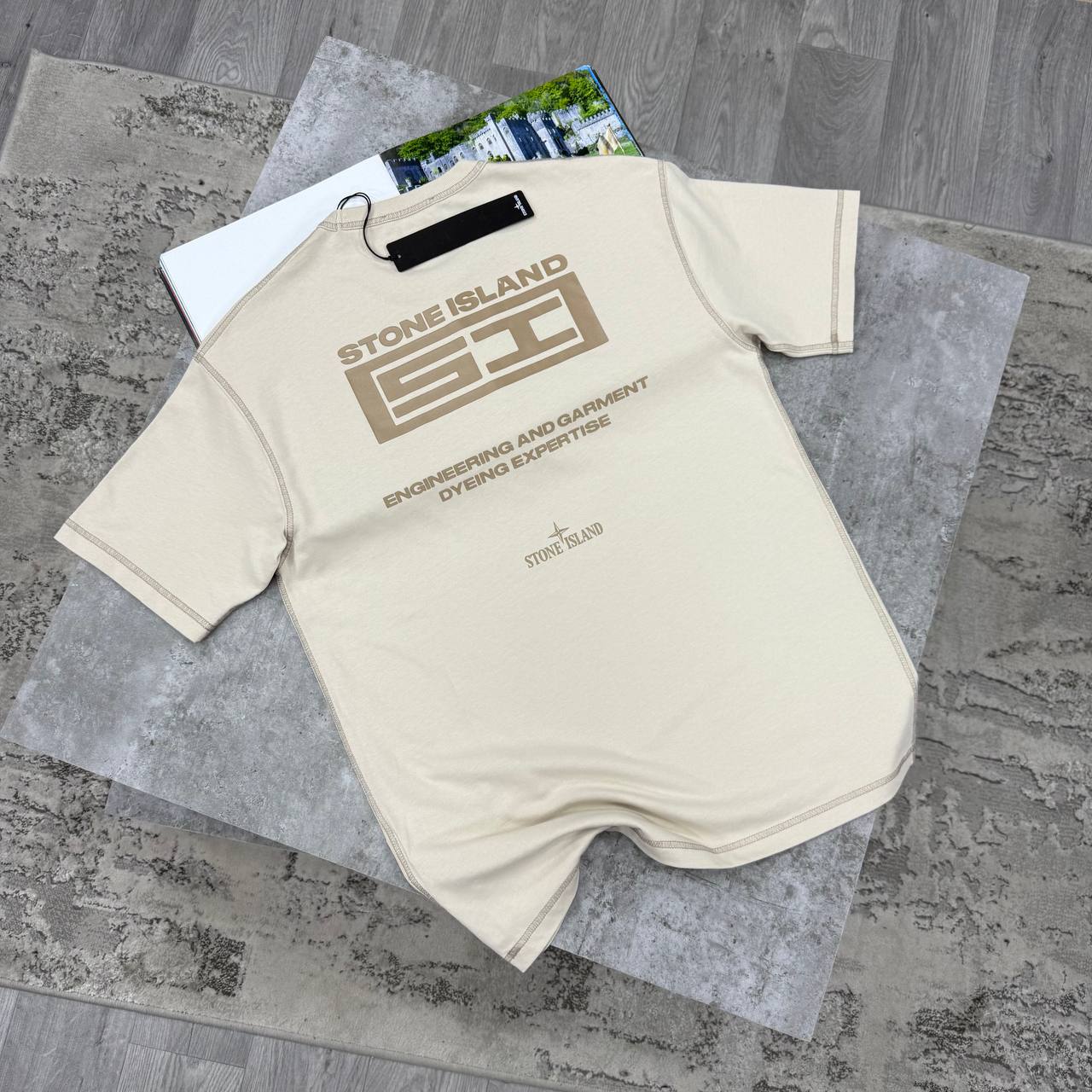 SI LOGO PRINT TSHIRT - BEIGE