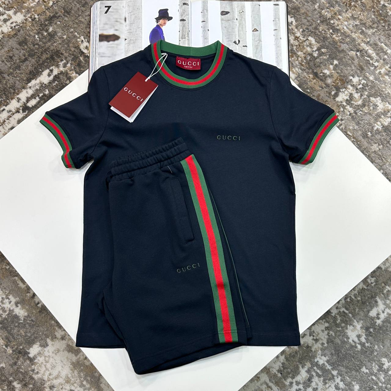 GCI STRIPED TRIM TSHIRT - NAVY